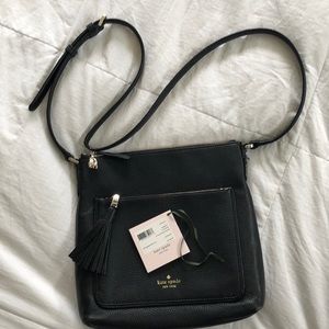Black Kate Spade cross-body purse